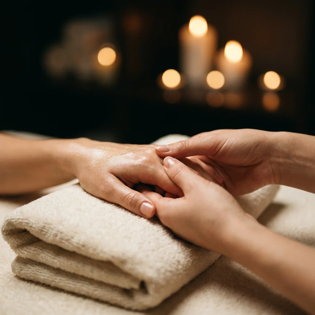 Milky ombre dip with fine gold vein detail